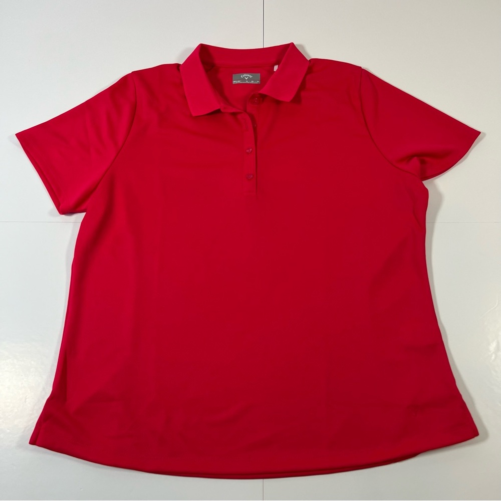 Callaway Opti-Dri Women’s Golf Polo Shirt XL Red Short Sleeve Performance
